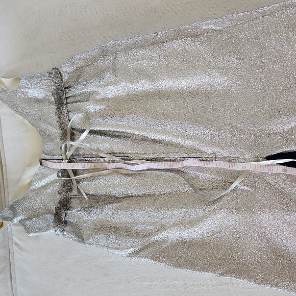 Vintage Silver Sparkle Shakespeare Dress Beaded Bodice - Picture 8 of 10